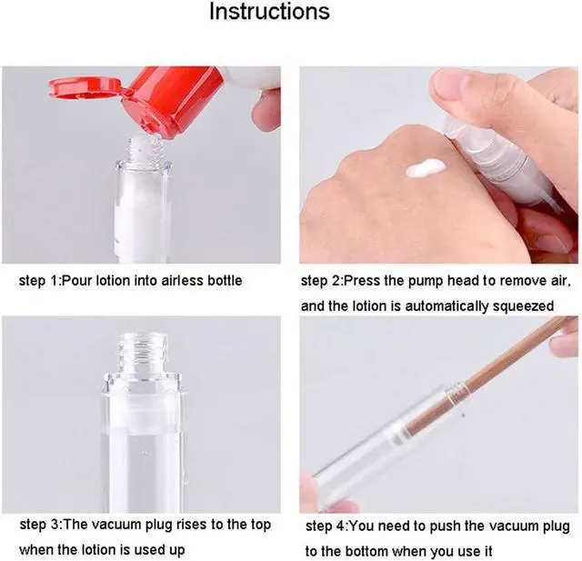 Alt view image 5 of 7 - Wresty 12 Pcs Vacuum Lotion Bottles - Plastic Airless Pump Bottles, Travel DIY Cosmetic Cream & Makeup Foundation Toiletries Liquid Vacuum Container (5ml)