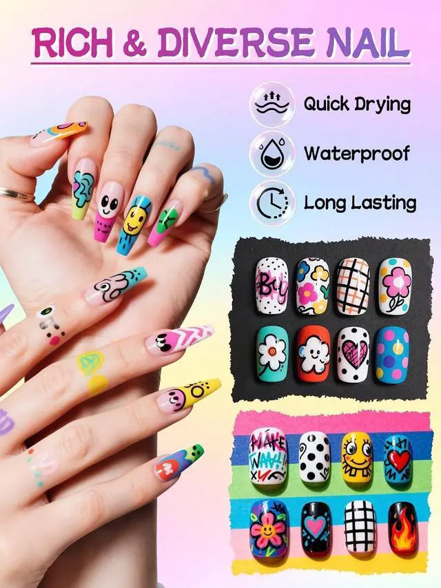 Alt view image 5 of 7 - Nail Art Pens Set EBANKU 12 Colors 3D Nail Polish Pens Acrylic Paint Pens | 0.7MM Nail Markers for Nail Art Drawing Painting Manicure Tools Nail Design Kit Home Nail Salon DIY