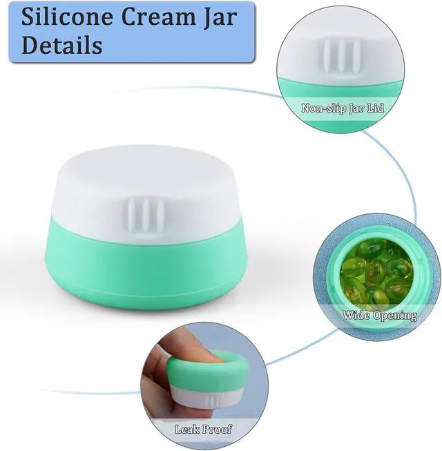 Alt view image 2 of 6 - 6Pcs Silicone Travel Jars for Toiletries, 0.7oz travel containers for cream | TSA Approved Size Travel Cream Jars Wide Mouths with Lids, Leak-proof for Cosmetic Makeup, Cream, Lotions or Conditioner