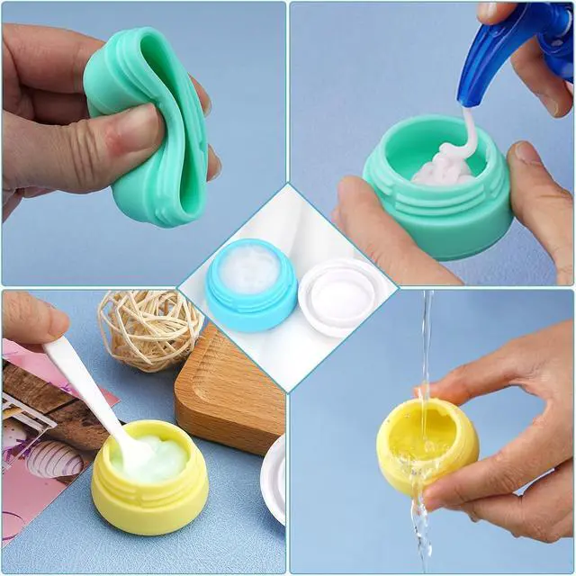 Alt view image 6 of 6 - 6Pcs Silicone Travel Jars for Toiletries, 0.7oz travel containers for cream | TSA Approved Size Travel Cream Jars Wide Mouths with Lids, Leak-proof for Cosmetic Makeup, Cream, Lotions or Conditioner