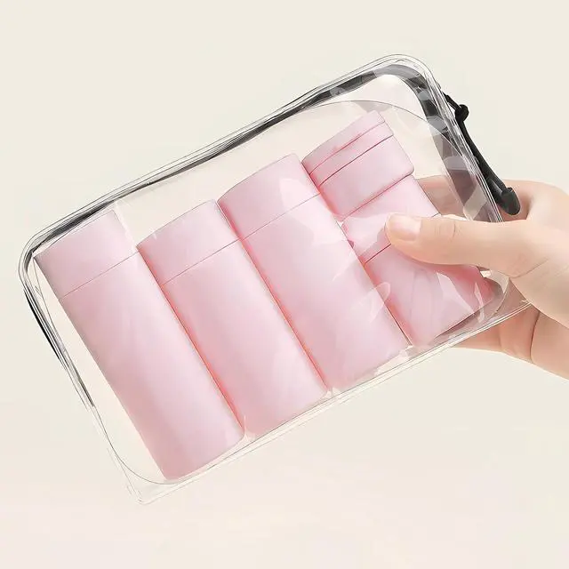 Alt view image 5 of 7 - Travel Bottles for Toiletries, 5 Pack Travel Size Containers, TSA Approved Leak Proof - Silicone Toiletry Containers with Clear Bag for Shampoo, Conditioner & Lotion, Travel Essentials