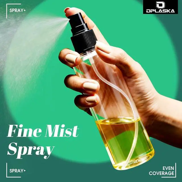 Alt view image 3 of 7 - 3 Packs 8 oz Clear Plastic Spray Bottles, Black Fine Mist Sprayer | Refillable Empty Bottles with Cap, For Essential Oils, Perfumes, Travel, Cleaning Solutions, With Labels & Funnel