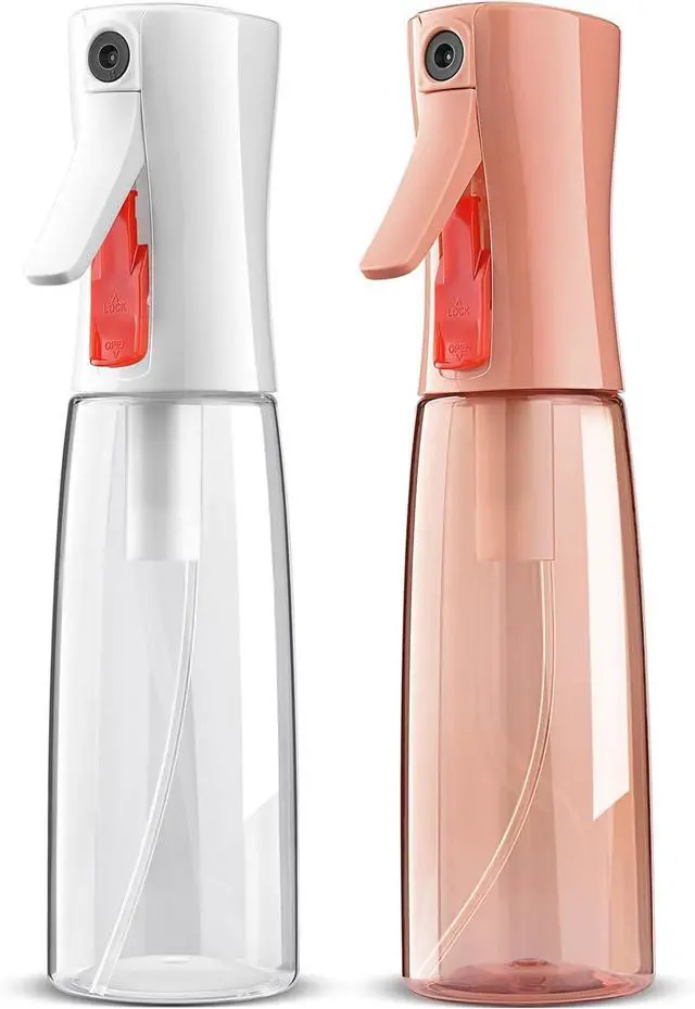 Main image of Continuous Spray Bottle for Hair, Ultra Fine Mist Sprayer, 2 Pack | Long-Lasting Mist, Gentle Mister, Trigger Lock, for Hairstyling, Barbers, Salons, Cleaning Solutions, Planting, 2pk 6.1 Oz