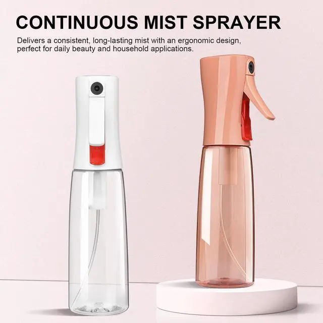 Alt view image 3 of 7 - Continuous Spray Bottle for Hair, Ultra Fine Mist Sprayer, 2 Pack | Long-Lasting Mist, Gentle Mister, Trigger Lock, for Hairstyling, Barbers, Salons, Cleaning Solutions, Planting, 2pk 6.1 Oz