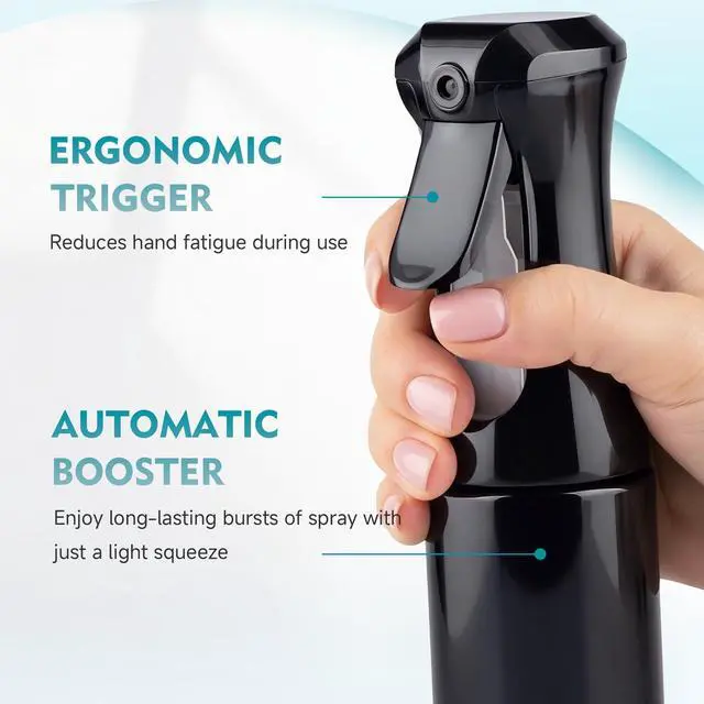Alt view image 4 of 7 - Continuous Spray Bottle for Hair, 6.8OZ 2Pack Ultra Fine Mist Spray Bottle | Leak Proof, Pre-Compression Technology, 360° Mist Sprayer for Hair Styling, Cleaning, Watering and Pets
