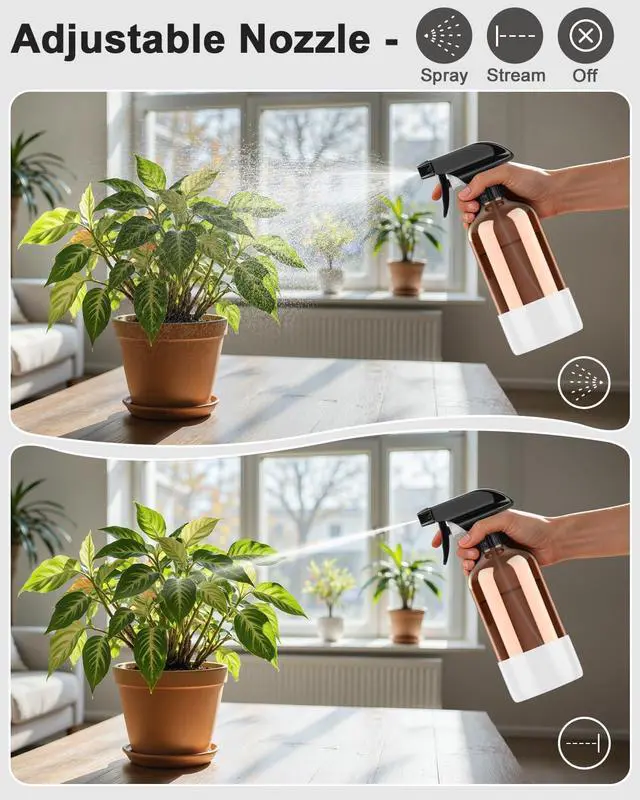 Alt view image 3 of 7 - Bontip Amber Glass Spray Bottle, 16 oz with White Silicone Sleeve, 1 Pack | Refillable amber glass bottle, With protective silicone sleeve, BPA-free, UV shielding, Great for cleaning solutions,plants