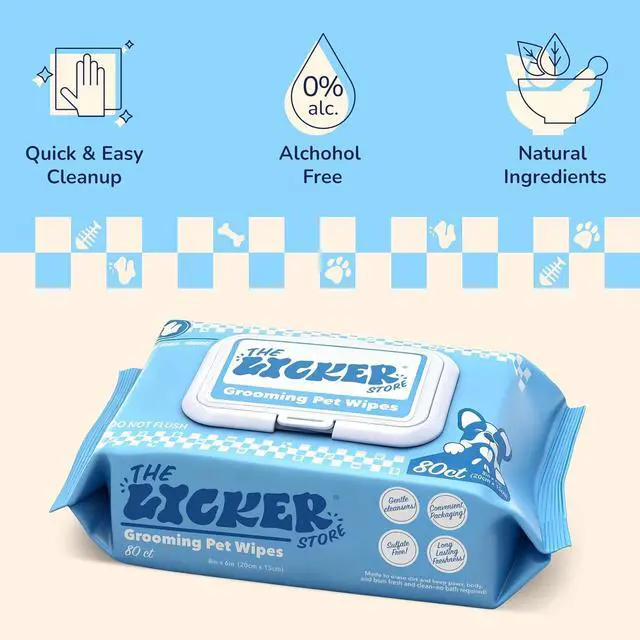 Alt view image 4 of 7 - Unscented Dog Wipes for Paws and Body, Hypoallergenic Pet Grooming with Aloe Vera Chamomile Coconut Oil Shea Butter, Hydrating Deodorizing Cleaning Puppies Cats, 80 Count PWP1000A