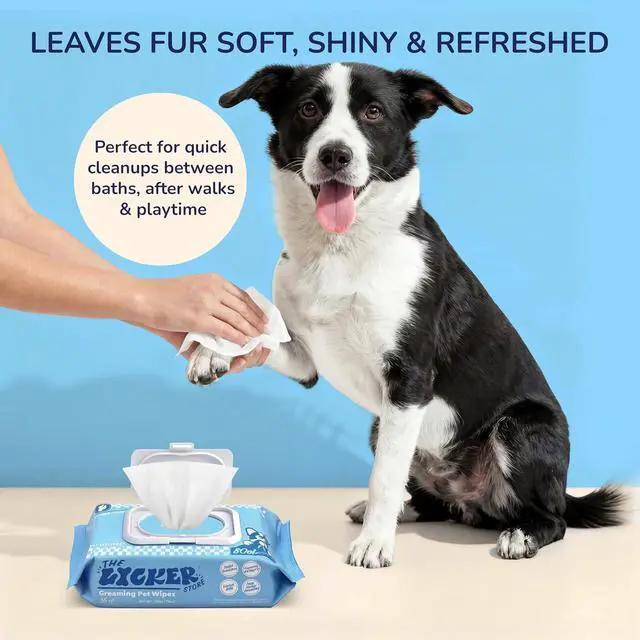 Alt view image 6 of 7 - Unscented Dog Wipes for Paws and Body, Hypoallergenic Pet Grooming with Aloe Vera Chamomile Coconut Oil Shea Butter, Hydrating Deodorizing Cleaning Puppies Cats, 80 Count PWP1000A