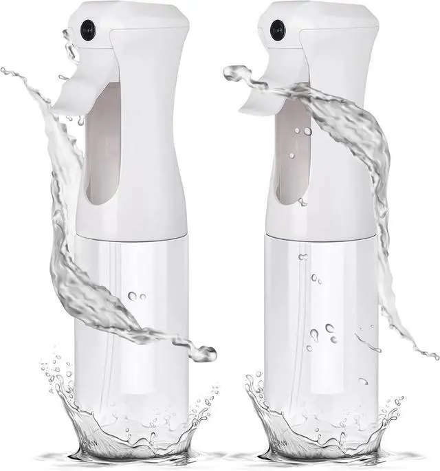 Main image of Aquableu Spray Bottle for Hair Continuous Mist Spray Bottle for Hair Care, Styling, Cleaning, Plants, Pets & Essential Oils (Pack of 2 - Clear, 6.76oz/200ml)