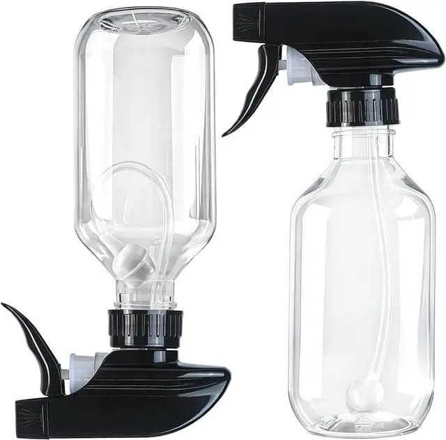 Main image of 2 Pack 300ml Clear Spray Bottles with Adjustable Spray Nozzles | 360° Spray Nozzles