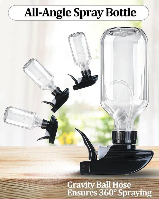 Alt view image 2 of 5 - 2 Pack 300ml Clear Spray Bottles with Adjustable Spray Nozzles | 360° Spray Nozzles