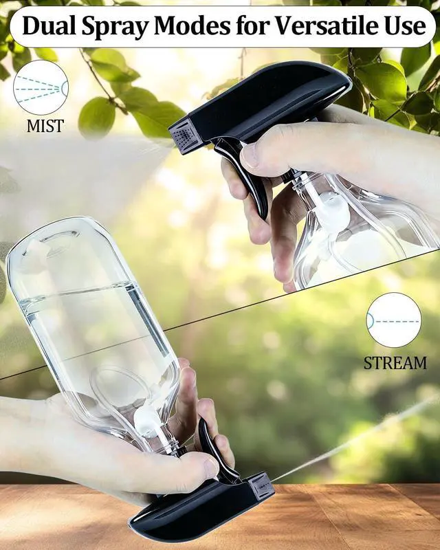 Alt view image 5 of 5 - 2 Pack 300ml Clear Spray Bottles with Adjustable Spray Nozzles | 360° Spray Nozzles