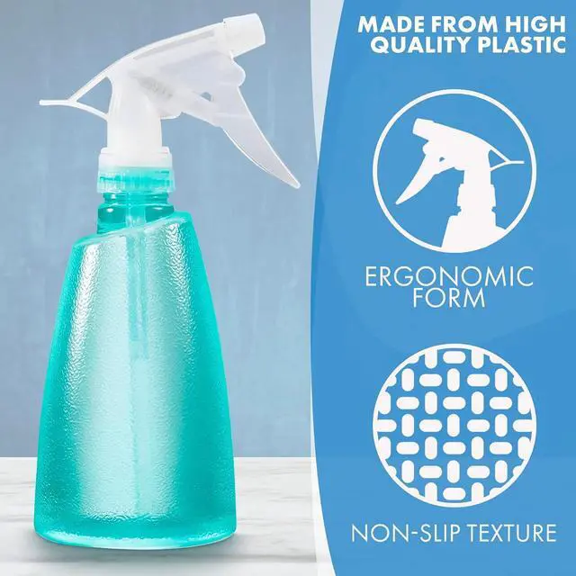 Alt view image 3 of 7 - LIBERHAUS 3 Pcs Spray Bottle for Plants, 17 Oz, Adjustable Nozzle, Empty | Plastic Spray Bottle for Hair with Non-Slip Texture & Ergonomic Grip; Mist & Stream; for Watering, Styling & Cleaning