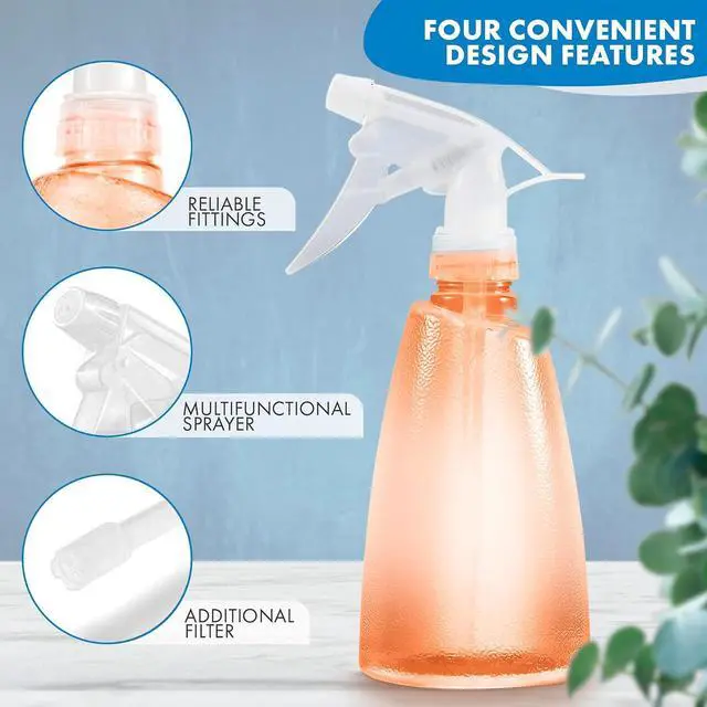 Alt view image 4 of 7 - LIBERHAUS 3 Pcs Spray Bottle for Plants, 17 Oz, Adjustable Nozzle, Empty | Plastic Spray Bottle for Hair with Non-Slip Texture & Ergonomic Grip; Mist & Stream; for Watering, Styling & Cleaning