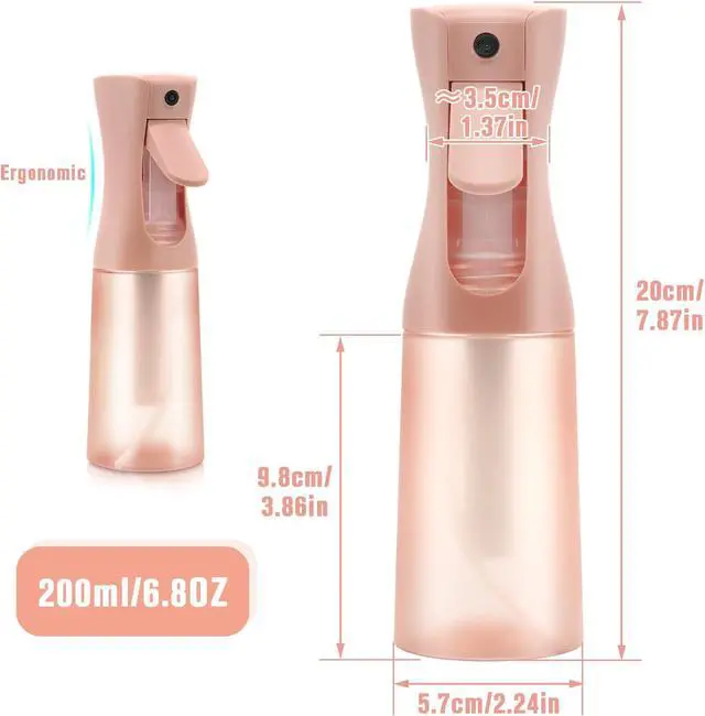 Alt view image 3 of 7 - Hair Spray Bottle, Fine Mist Refillable Spray Container,Ultra-Fine Continuous Spray Bottle for Skincare, Plant Care, Pet Grooming, Cleaning