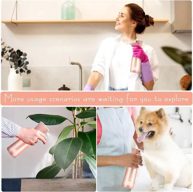 Alt view image 7 of 7 - Hair Spray Bottle, Fine Mist Refillable Spray Container,Ultra-Fine Continuous Spray Bottle for Skincare, Plant Care, Pet Grooming, Cleaning
