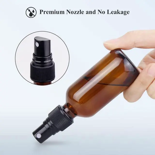 Alt view image 4 of 7 - Wedama Spray Bottle, 2 oz Fine Mist Glass Spray Bottles, Little Refillable Liquid Containers for Watering Flowers Cleaning (8 Pack, Amber)