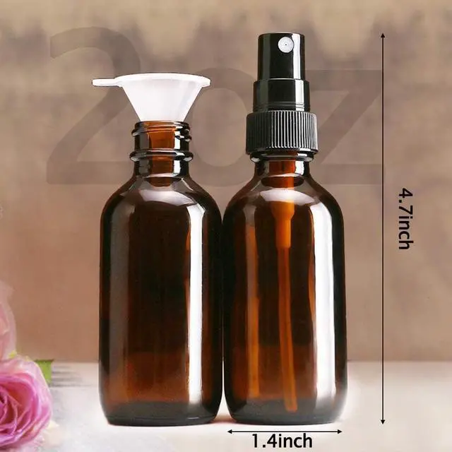 Alt view image 7 of 7 - Wedama Spray Bottle, 2 oz Fine Mist Glass Spray Bottles, Little Refillable Liquid Containers for Watering Flowers Cleaning (8 Pack, Amber)