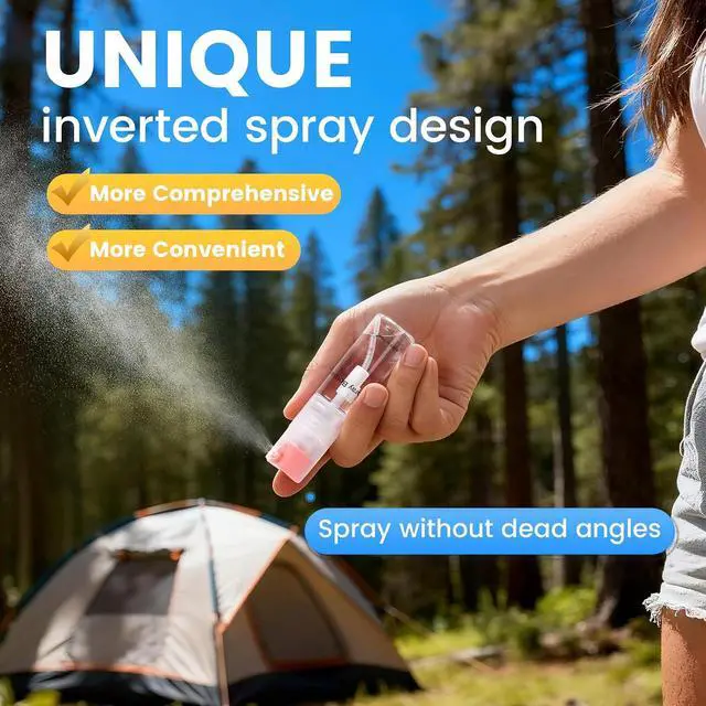 Alt view image 2 of 7 - 4 Pack Refillable Spray Bottle, Reversible Small Empty Spray Bottle with Fine Mist, Leak Proof - for Cleaning Solutions, Mosquito prevention, Face & Hair Mist - 4pk 0.68 OZ / 20 ML