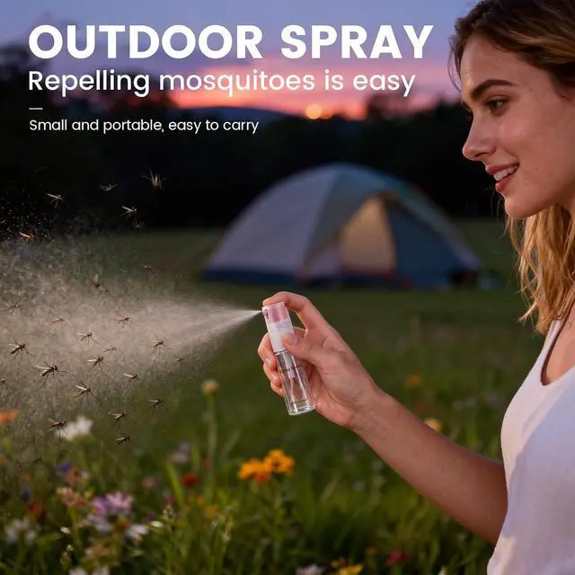 Alt view image 3 of 7 - 4 Pack Refillable Spray Bottle, Reversible Small Empty Spray Bottle with Fine Mist, Leak Proof - for Cleaning Solutions, Mosquito prevention, Face & Hair Mist - 4pk 0.68 OZ / 20 ML