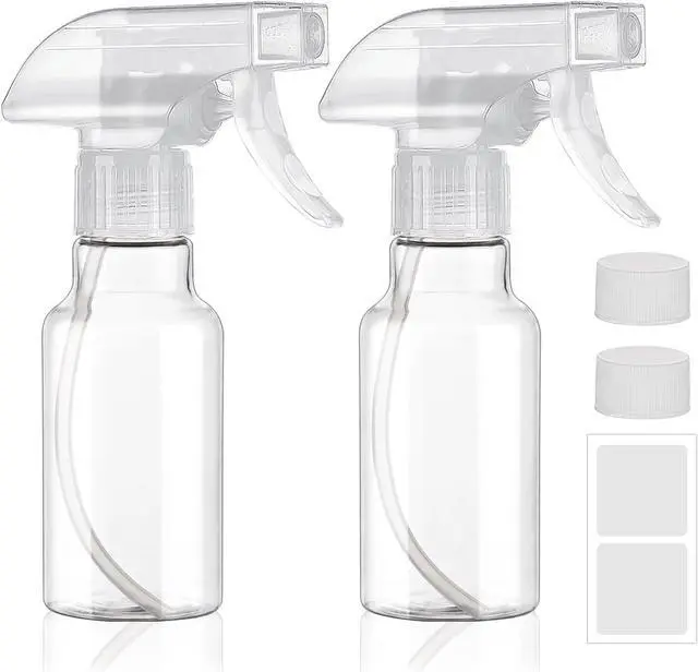 Main image of Plastic Spray Bottles 4oz/120ml 2 Pack, Small Mist/Stream Spraying | Heavy Duty Adjustable Three-mode Spray Nozzle, Empty Bottles for Cleaning, Plants & Hair Care