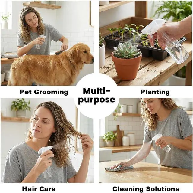 Alt view image 6 of 6 - Plastic Spray Bottles 4oz/120ml 2 Pack, Small Mist/Stream Spraying | Heavy Duty Adjustable Three-mode Spray Nozzle, Empty Bottles for Cleaning, Plants & Hair Care