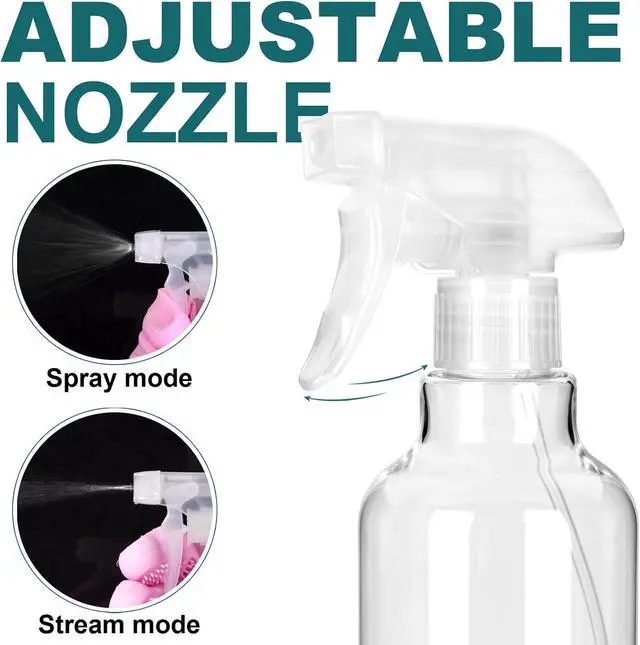 Alt view image 2 of 7 - Plastic Spray Bottles, 16.9oz/2Pack,Adjustable Spray Bottles for Cleaning, Empty Spray Bottle For Hair, Plants, Pet, Vinegar, Cooking,Cleaning Solutions (2)