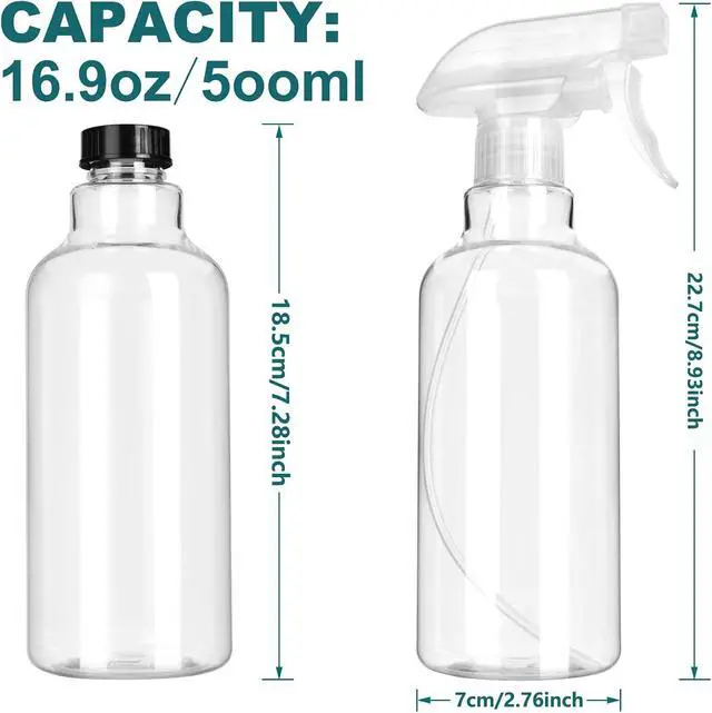 Alt view image 6 of 7 - Plastic Spray Bottles, 16.9oz/2Pack,Adjustable Spray Bottles for Cleaning, Empty Spray Bottle For Hair, Plants, Pet, Vinegar, Cooking,Cleaning Solutions (2)