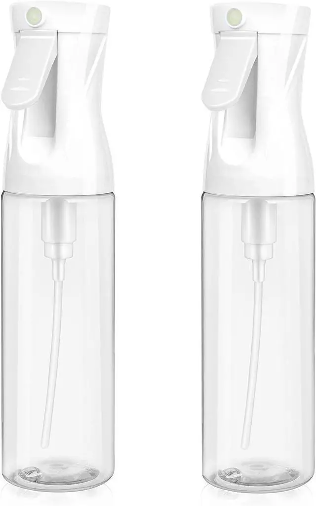 Main image of 2-Pack Continuous Fine Mist Spray Bottle for Hair - Patented Ultra-Fine Mist for Hairstyling, Cleaning, Plants, and More - BPA-Free, Leak-Proof, 360° Spray, Durable - White (300 ml/10.1oz)