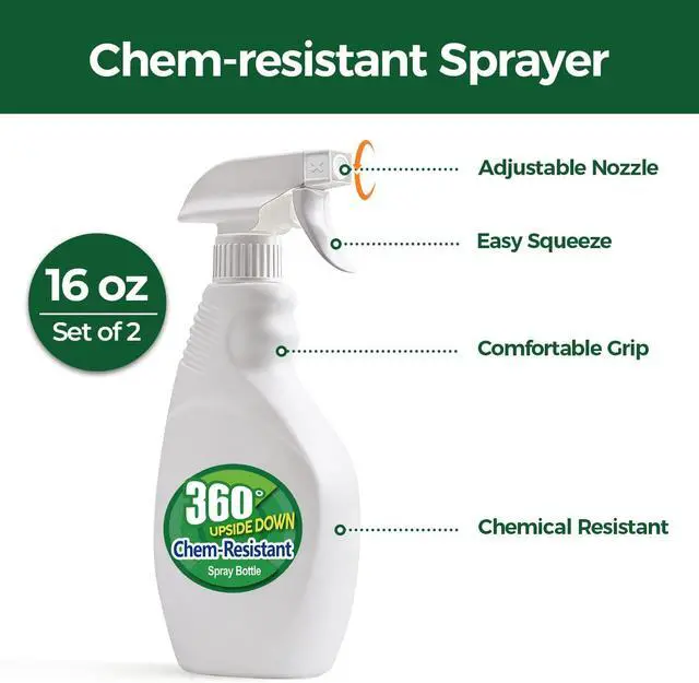 Alt view image 2 of 7 - T4U Spray Bottles for Cleaning 16 oz 2 Pack, Empty Mist Sprayers | Adjustable nozzle delivers fine mist or stream for plants, hair, household solutions, gardening, salon and everyday cleaning