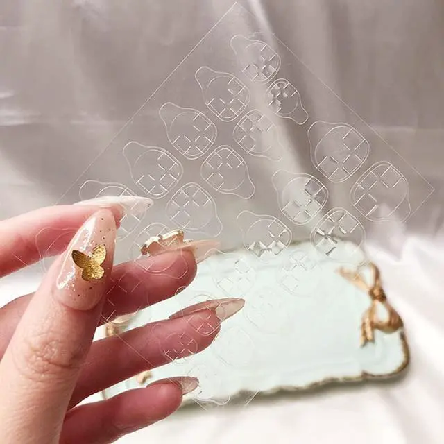 Alt view image 3 of 6 - 480 Pcs 20 Sheets Nail Glue Stickers Double Side for Press on Nails Stickers,Waterproof Breathable False Nail Tips Jelly Adhesive Nail Tabs Glue