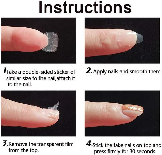 Alt view image 4 of 6 - 480 Pcs 20 Sheets Nail Glue Stickers Double Side for Press on Nails Stickers,Waterproof Breathable False Nail Tips Jelly Adhesive Nail Tabs Glue