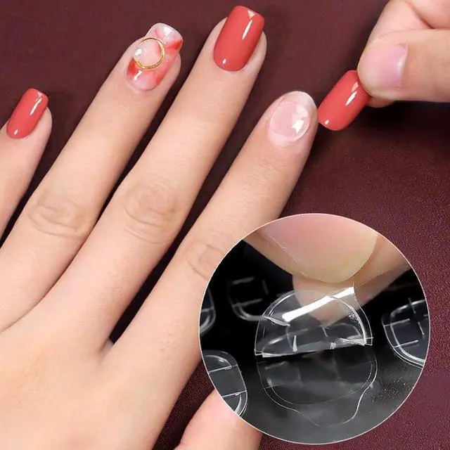 Alt view image 5 of 6 - 480 Pcs 20 Sheets Nail Glue Stickers Double Side for Press on Nails Stickers,Waterproof Breathable False Nail Tips Jelly Adhesive Nail Tabs Glue