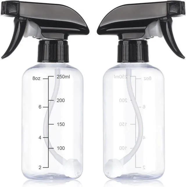 Main image of Spray Bottles 2 Pack 10oz 360° Any-Angle Spraying for Cleaning | Plastic Water Spray Bottle Fine Mist Empty Small Squirt Bottle Upside Down Containers BPA Free for Hair Plant Cooking Pet