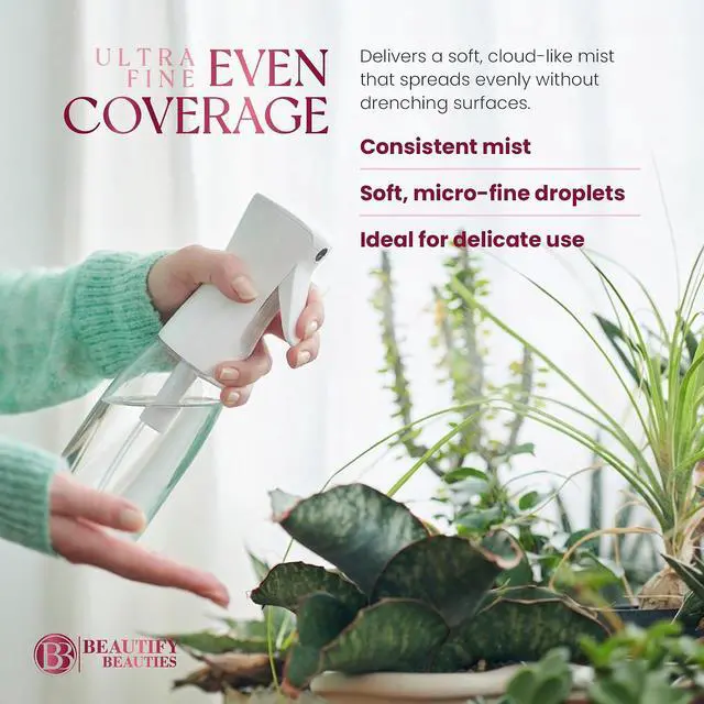 Alt view image 5 of 7 - BeautifyBeauties Continuous Spray Bottle for Hair, 16.9 oz Mister Spray | Perfect for barbers, salons, household cleaning, watering plants, pet care, ironing & essential oil scents