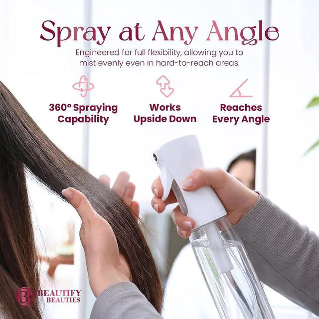 Alt view image 6 of 7 - BeautifyBeauties Continuous Spray Bottle for Hair, 16.9 oz Mister Spray | Perfect for barbers, salons, household cleaning, watering plants, pet care, ironing & essential oil scents