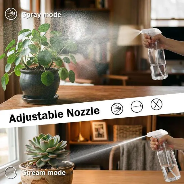 Alt view image 4 of 7 - 10oz Glass Spray Bottles 2 Pack, 360 Any-Angle Spraying