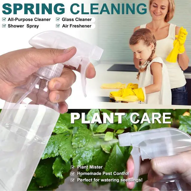 Alt view image 7 of 7 - Plastic Spray Bottles, 16.9oz/2Pack,Adjustable Spray Bottles for Cleaning, Empty Spray Bottle For Hair, Plants, Pet, Vinegar, Cooking,Cleaning Solutions (2)