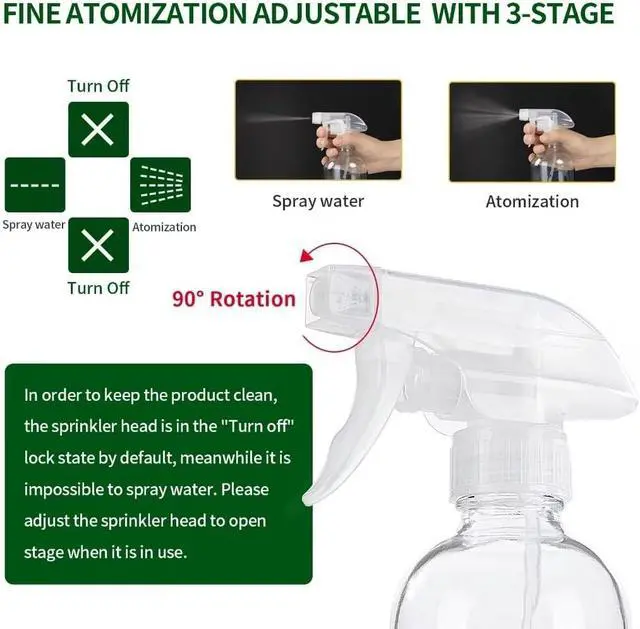 Alt view image 3 of 7 - HOMBYS 8 Oz Empty Clear Glass Spray Bottles with Silicone Sleeve Protection Refillable Containers for Cleaning Solutions, Essential Oils, Misting Plants - Quality Sprayer - 1 Pack Boston Bottles
