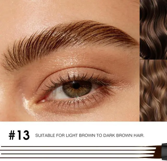 Alt view image 3 of 7 - Eyebrow Pencil, 2Pcs Waterproof Microblading Eyebrow Pens, 4 Tip Precise Eye Brow Makeup Pen for Women to Effortlessly Create Hair Like Natural Brows, Non Dry Out and Last All Day (Brunette)