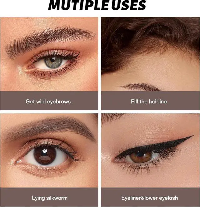 Alt view image 6 of 7 - Eyebrow Pencil, 2Pcs Waterproof Microblading Eyebrow Pens, 4 Tip Precise Eye Brow Makeup Pen for Women to Effortlessly Create Hair Like Natural Brows, Non Dry Out and Last All Day (Brunette)
