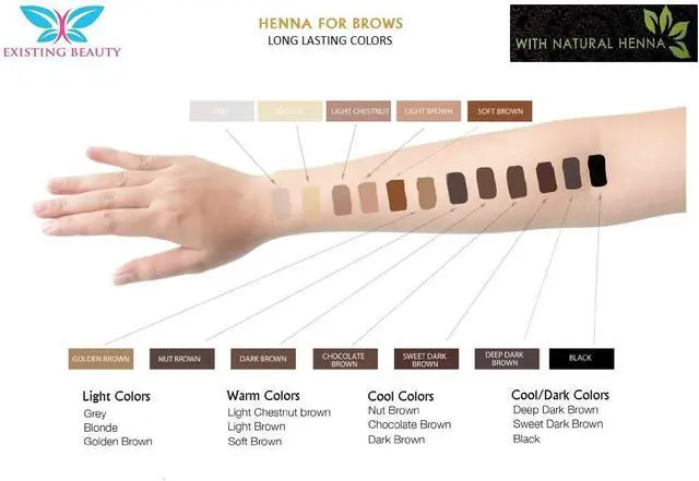 Alt view image 5 of 7 - Medium Brown Eyebrow Henna Tint for Eyebrow Color- Professional Henna Brow Kit Including Use Instructions and Mixing Bowl 3x 1g Packets Brow Dye by Existing Beauty