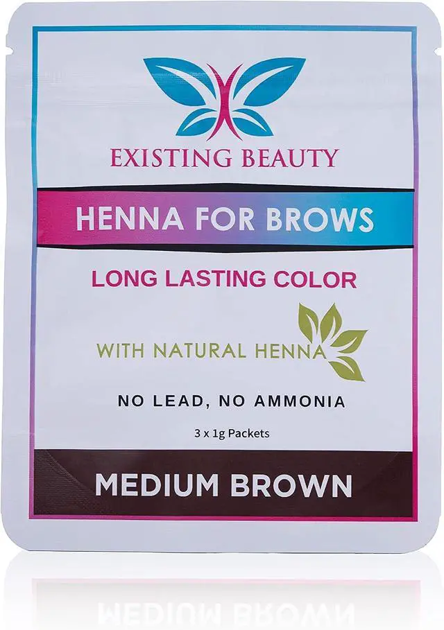 Alt view image 7 of 7 - Medium Brown Eyebrow Henna Tint for Eyebrow Color- Professional Henna Brow Kit Including Use Instructions and Mixing Bowl 3x 1g Packets Brow Dye by Existing Beauty
