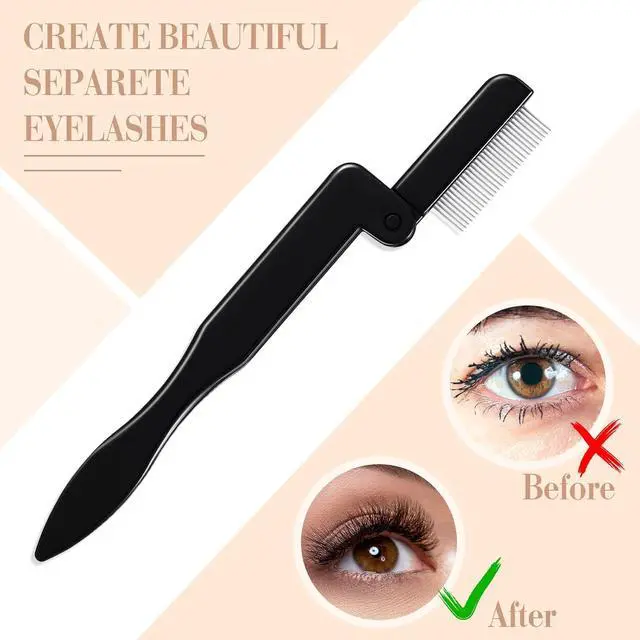 Alt view image 6 of 6 - 5 Pcs Eyelash Curlers Kit for Women, Eyelash Separator Tools | Lash Curler, Eyebrow Brush Separator, Folding Mascara Grooming Comb, Angle Eyeliner Makeup Tool, 4 Silicone Refill Pads
