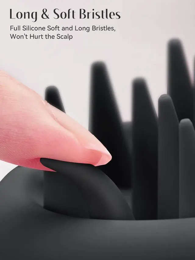 Alt view image 2 of 7 - HEETA Silicone Scalp Massager Hair Scrubber Shampoo Brush for Hair Growth | Scalp Stimulator Soft Bristles for Wet Dry Use, Head Massager Dandruff Removal, Shampoo Brush Exfoliating for All Hair Type