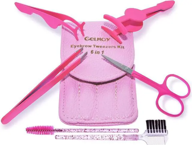 Main image of 6Pcs Portable Eyelash Curlers Applicator Tool, Eyebrow Tweezer Scissor Comb Eye Brow Grooming Clippers Fake Lash Brush for Women