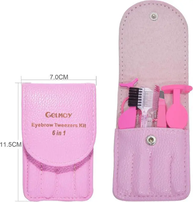 Alt view image 2 of 7 - 6Pcs Portable Eyelash Curlers Applicator Tool, Eyebrow Tweezer Scissor Comb Eye Brow Grooming Clippers Fake Lash Brush for Women