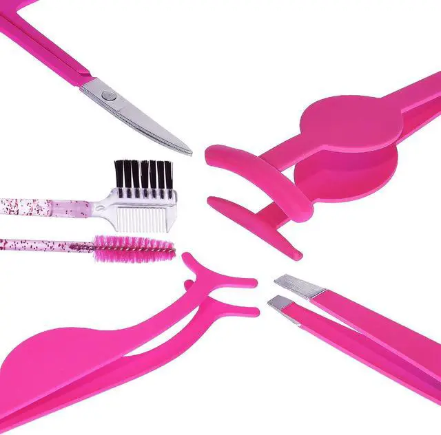 Alt view image 4 of 7 - 6Pcs Portable Eyelash Curlers Applicator Tool, Eyebrow Tweezer Scissor Comb Eye Brow Grooming Clippers Fake Lash Brush for Women
