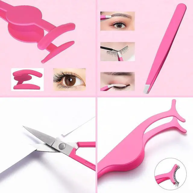 Alt view image 5 of 7 - 6Pcs Portable Eyelash Curlers Applicator Tool, Eyebrow Tweezer Scissor Comb Eye Brow Grooming Clippers Fake Lash Brush for Women