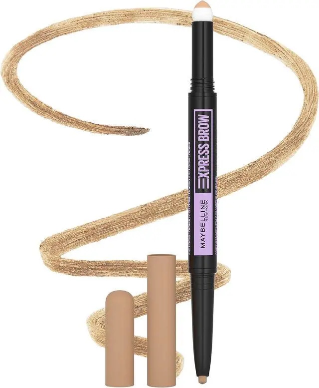 Main image of Maybelline Express Brow 2-In-1 Pencil and Powder Eyebrow Makeup, Light Blonde, 1 Count